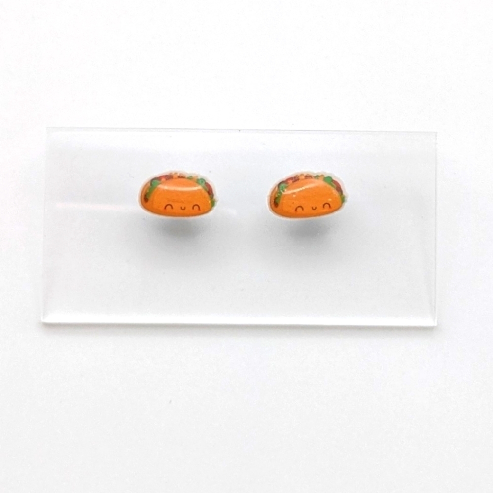 Taco acrylic kawaii stud earrings